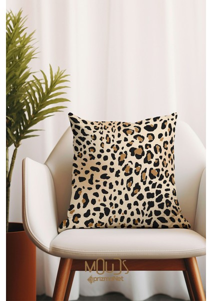 Çift Tarafı Baskılı Leopar Desenli Tekli Süet Kırlent Kılıfı fiyatları