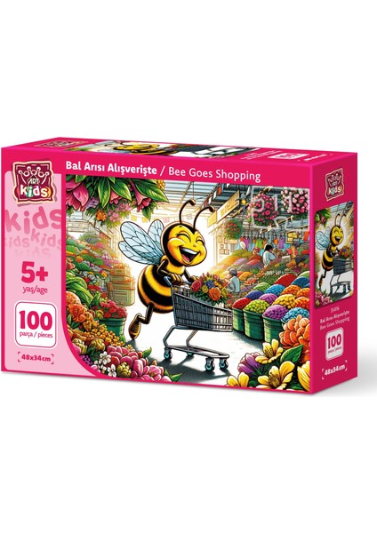 Art Çocuk Bal Arısı Alışverişte 100 Parça Puzzle