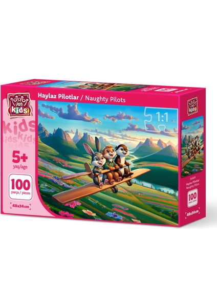 Art Çocuk Haylaz Pilotlar 100 Parça Puzzle