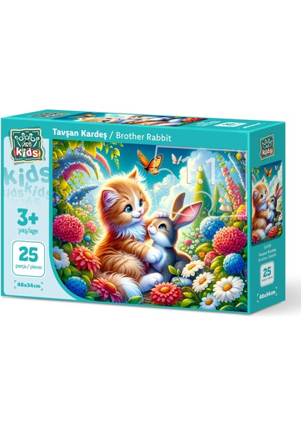 Art Çocuk Tavşan Kardeş 25 Parça Puzzle