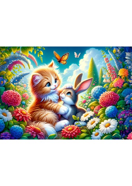 Art Çocuk Tavşan Kardeş 25 Parça Puzzle