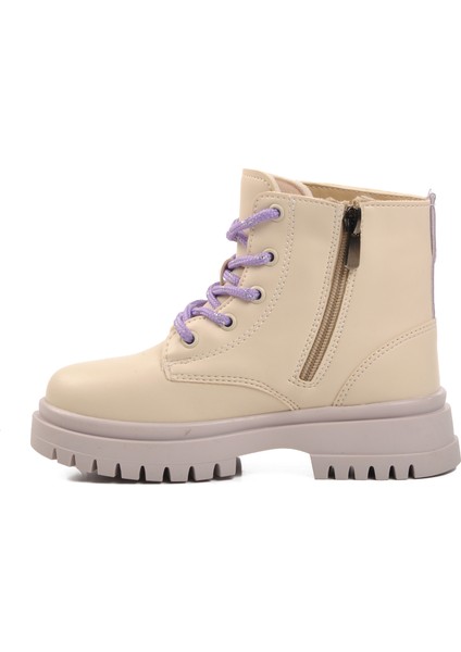 1525-P Krem-Lila Kız Çocuk Bot fiyatları