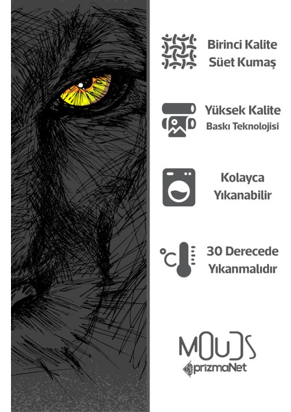 Çift Tarafı Baskılı Tiger Eye Desenli Tekli Süet Kırlent Kılıfı modelleri