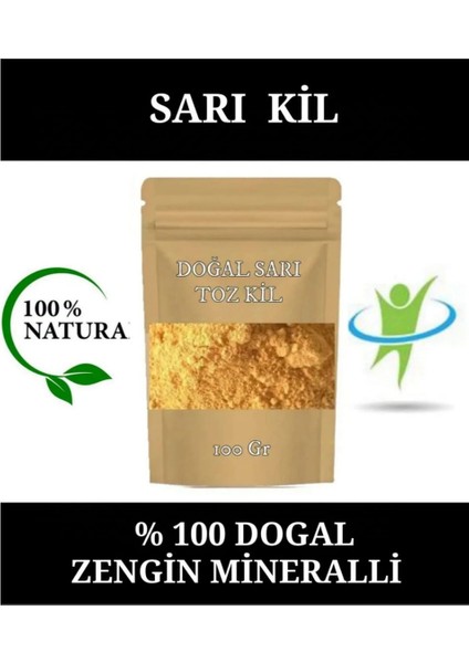 Sarı Kil Doğal Yüz Maskesi - Sarı Kil Maskesi - Sarı Toz Kil 100 gr DOĞAL KİL.