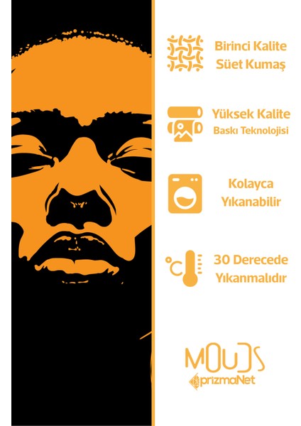Çift Tarafı Baskılı Black Woman Desenli Tekli Süet Kırlent Kılıfı modelleri