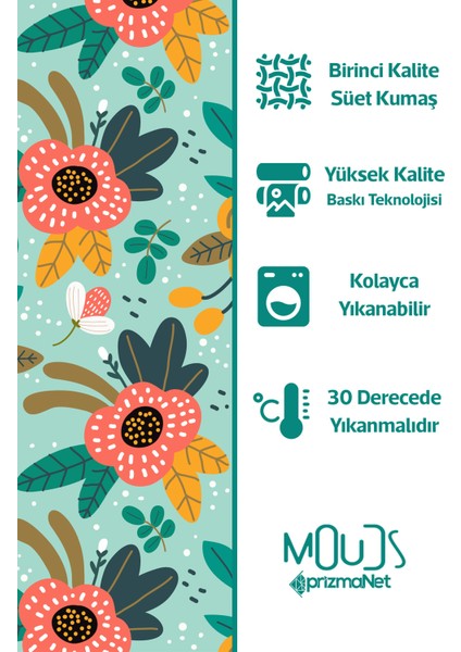 Çift Tarafı Baskılı Sarı&yeşil Bahar Desenli Tekli Süet Kırlent Kılıfı modelleri