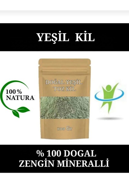 Yeşil Kil Doğal Yüz Maskesi - Yeşil Kil Maskesi - Yeşil Toz Kil 100 gr DOĞAL KİL.