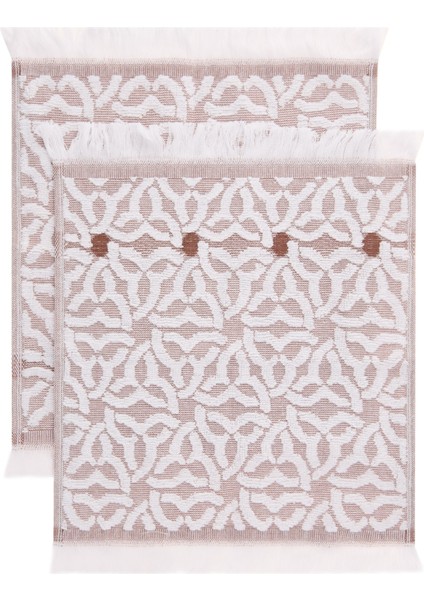 Soft Pin 2'li Havlu Seti - Taba - 30X30 cm