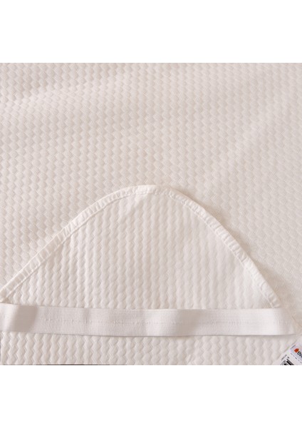 Soft Minik Kapitoneli Tek Kişilik Sıvı Geçirmez Lastikli Alez - Beyaz - 100X200 cm