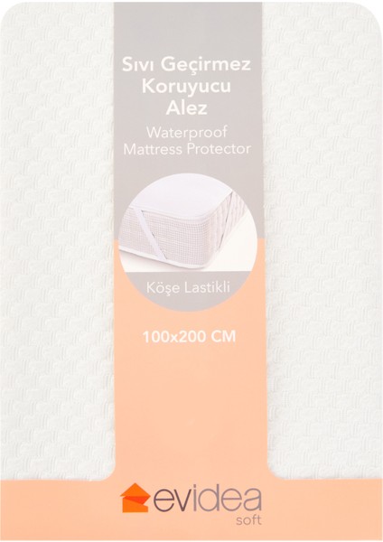 Soft Minik Kapitoneli Tek Kişilik Sıvı Geçirmez Lastikli Alez - Beyaz - 100X200 cm