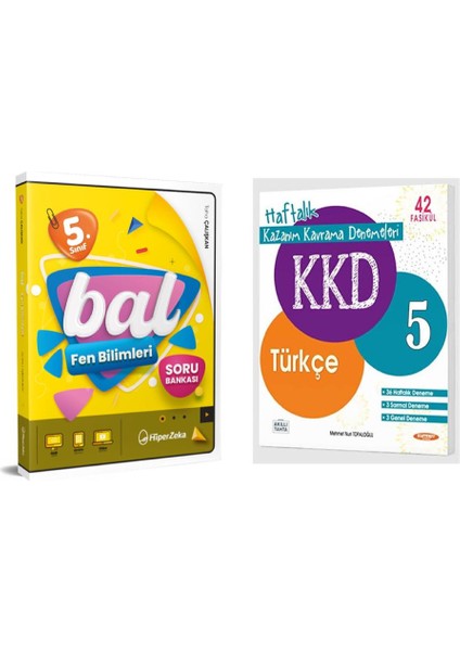 5. Sınıf Bal Fen Bilimleri Soru Bankası 2025 ve 5. Sınıf Türkçe KKD 42 Fasikül Haftalık Kazanım Denemeleri
