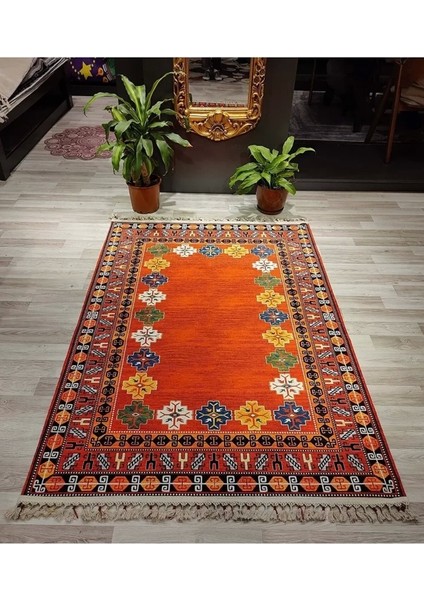 Evalife Anatolian Star AN002 Geleneksel Desenli Yıkanabilir Halı
