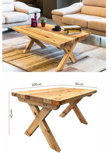 Ahşap Orta Sehpa Bahçe / Balkon / Mutfak Masası