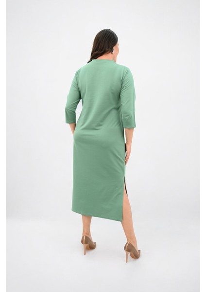 Kadın Büyük Beden Bel Bağlama Detaylı Elbise 5274-25 indirimleri