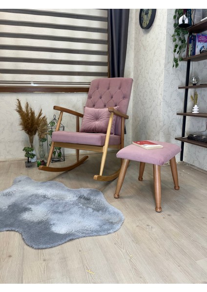Trend Naturel-Pembe Kapitoneli Puflu Sallanan Sandalye fırsatları