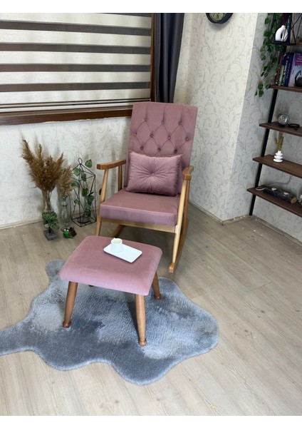 Trend Naturel-Pembe Kapitoneli Puflu Sallanan Sandalye indirimleri