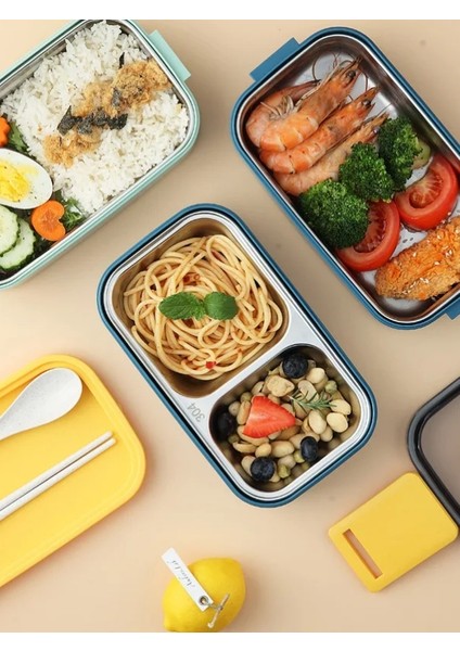 Vagonlife- Horly Iki Katlı Paslanmaz Çelik Kolay Kilitlenir Sefer Tası (Lunch Box) - 1400 Ml.