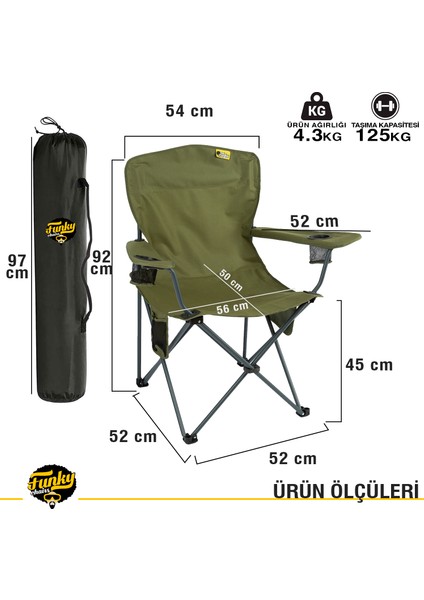 Funky Chaırs V3 Light Haki Xxl Büyük Boy Lüks Kamp Sandalyesi