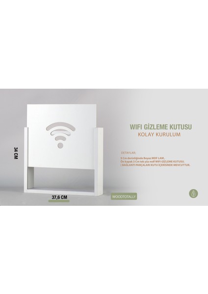 Wood Totally - Dekoratif Wifi Saklama Kutusu