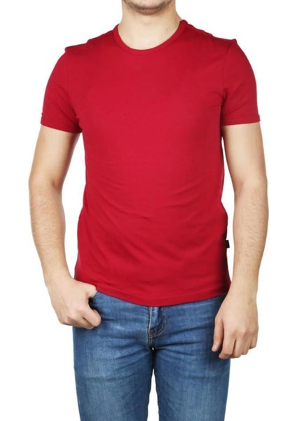 B.yaka K.kol Basic Erkek T-Şhirt 4618 Bordo