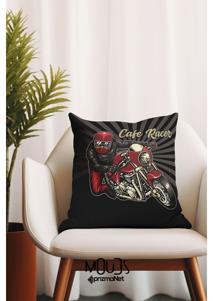 Çift Tarafı Baskılı Moto Racer Desenli Tekli Süet Kırlent Kılıfı fiyatları