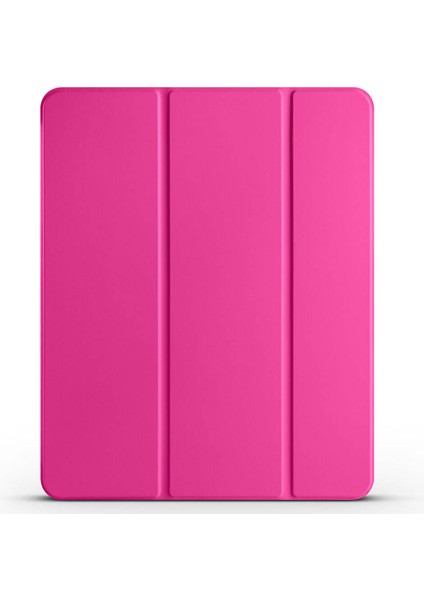 Apple iPad Air 10.9 2022 Uyumlu (5.nesil) Zore Smart Cover Kalem Bölmeli Standlı 1-1 Kılıf, Pembe Koyu