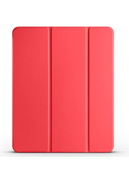 Apple iPad Air 10.9 2022 Uyumlu (5.nesil) Zore Smart Cover Kalem Bölmeli Standlı 1-1 Kılıf, Kırmızı