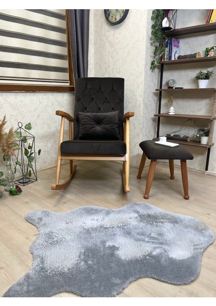Trend Naturel Acı Kahve Kapitoneli Puflu Sallanan Sandalye