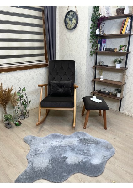 Trend Naturel Acı Kahve Kapitoneli Puflu Sallanan Sandalye