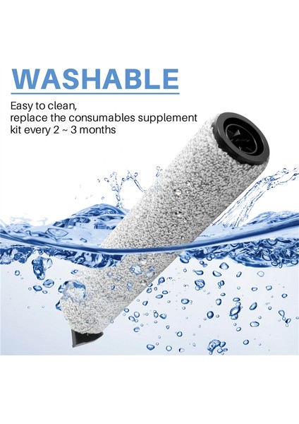 Tineco Ifloor 3/floor One S3 Islak Kuru Akülü Elektrikli Süpürge Aksesuarları Için 2 Paket Yedek Fırça Rulosu (Yurt Dışından)