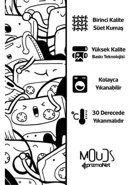 Çift Tarafı Baskılı Tapes Desenli Tekli Süet Kırlent Kılıfı modelleri