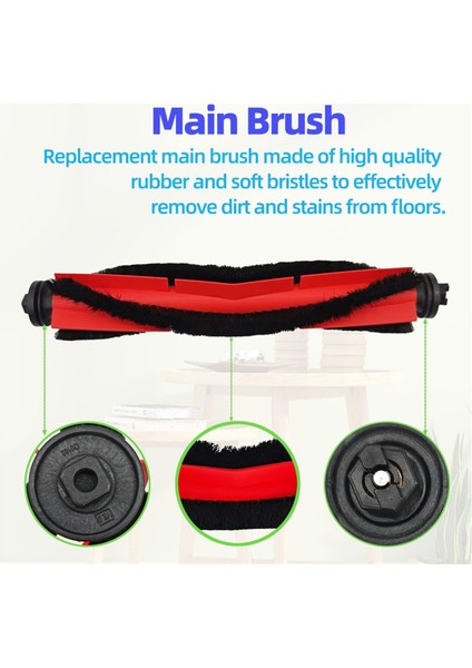 Roborock Q5 Q5+ Q5 Plus Robot Süpürge, Ana Fırça, Yan Fırçalar Için Uyumlu Yedek Parça Aksesuar Seti (Yurt Dışından) indirimleri