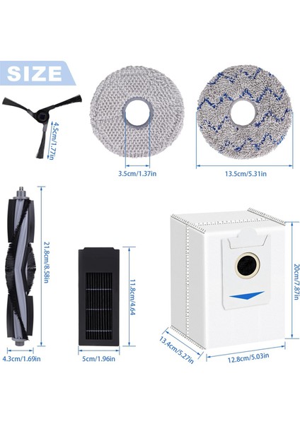 Ecovacs Deebot X2 / X2 Omni / X2 Pro / DEX86 Robot Süpürge Yedek Parçaları Için Yedek Aksesuar Seti (Yurt Dışından)