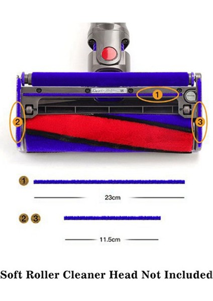 Yumuşak Peluş Şeritler Dyson V6 V7 V8 V10 V11 Elektrikli Süpürge Yumuşak Silindir Kafası Yedek Aksesuar Parçaları (Yurt Dışından) indirimleri