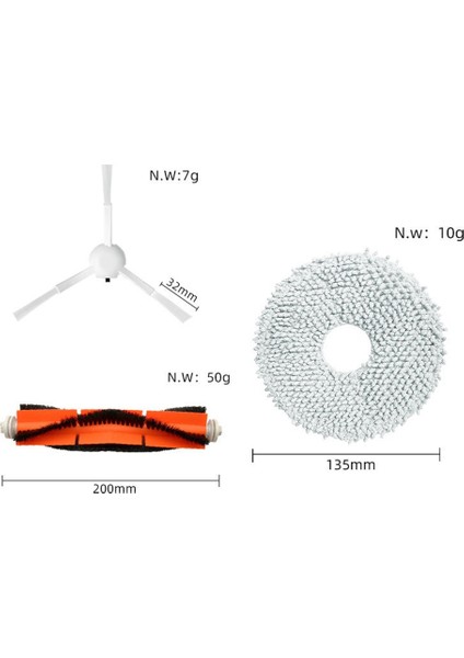Xiaomi Mijia B101CN Süpürme Robotu 3-In-1 Ana Fırça Paspas Bezi Bez Kiti Aksesuarları Yedek Yıkanabilir Bez (Yurt Dışından) indirimleri