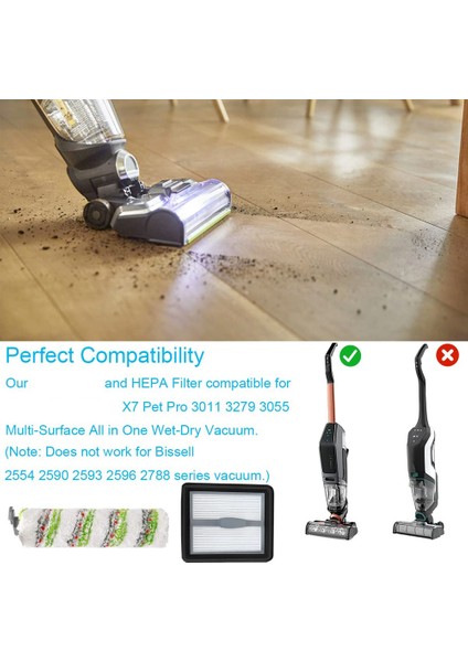 Bissell X7 3350F 2832Z 2955Z Elektrikli Süpürge Temizleyici Aksesuarları Için Uyumlu Yedek Ana Fırça Hepa Filtre (Yurt Dışından) indirimleri