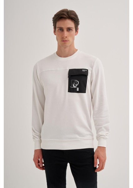 Erkek 3 Iplik Sweatshirt 5016 Ekru modelleri