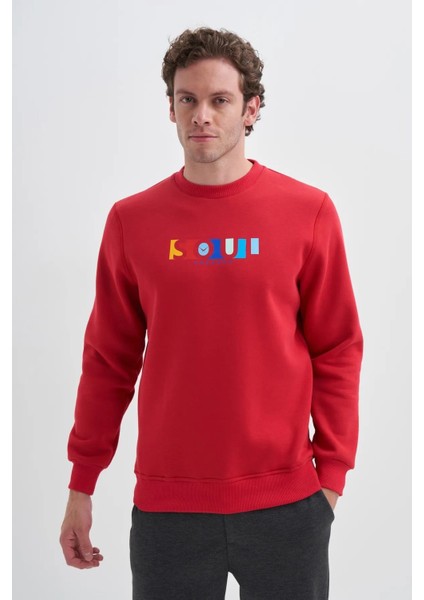 3 Iplik Şardonlu Sweatshirt 5161 Kırmızı