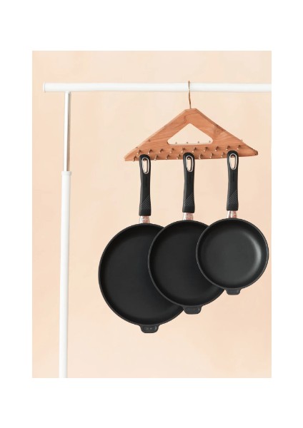 3 Parça Tencere & Tava Seti 24 cm Tava 24 cm Basık Tencere