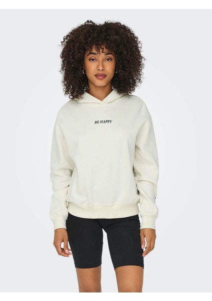 Kadın Sweatshirt Ekru 15329874 Onlcassıe L/s Photo Hood