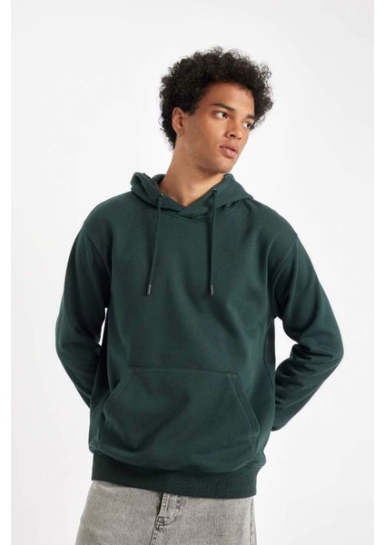 Erkek Sweatshirt Koyu Yeşil X8283AZ/GN536