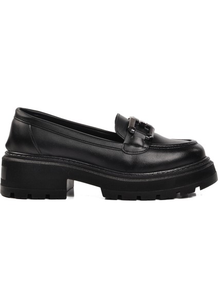 572381 Siyah Cilt Kadın Günlük Ayakkabı