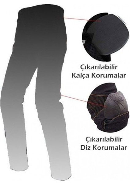 P-050 Kevlar Siyah Motosiklet Pantolonu modelleri