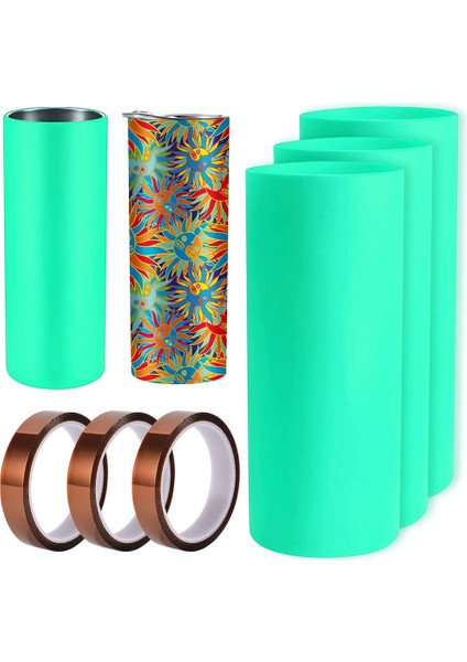 3 Takım Süblimasyon Tumbler Silikon Bantlar Kol 20 Oz Sıska Düz Boşluklar Bardak Transfer Bantları Ile, Pres Makinesi (Yurt Dışından)