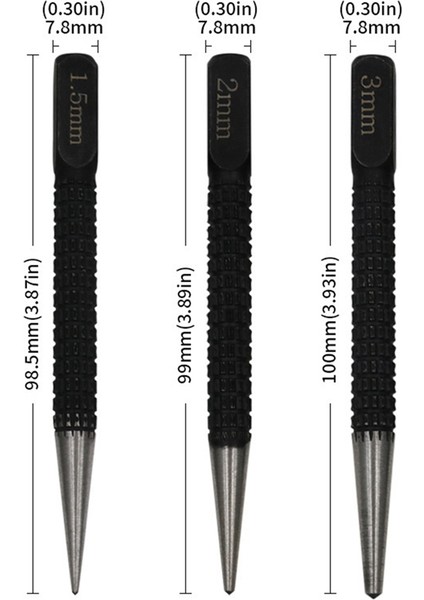 3pc Merkez Zımba Konumlandırma Zımba Delme Sabitleyici Siyah Silindirik Çivi Zımba Pimi Alet Aksesuarları 1,5 Mm/2 Mm/3 mm (Yurt Dışından)