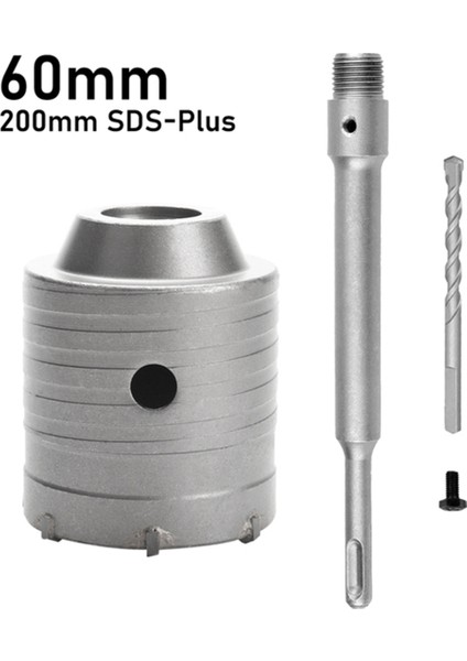 Sds Plus Darbeli Matkaplar Duvar Delme Testeresi Matkap Ucu Seti Kesici Aletler Yuvarlak Şaftlı Beton Çimento Taş Delik Açıcı, 60MM (Yurt Dışından)