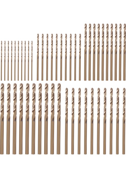50 Adet Drillforce Tools M35 Kobalt Matkap Ucu Seti, Hss-Co Matkap Seti 1-3mm, Sertleştirilmiş Çelik, Dökme Demir ve Paslanmaz Çelik Üzerinde Delme Için (Yurt Dışından)