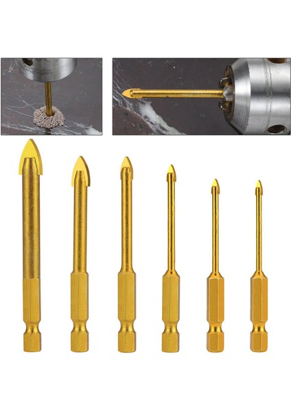 6 Adet Cam Matkap Uçları Seti Kiremit Seramik Delme Seti 3/4/5/6/8/10MM ile 1/4 Inç Hex Shank Porselen Mermer Ayna Için (Yurt Dışından)