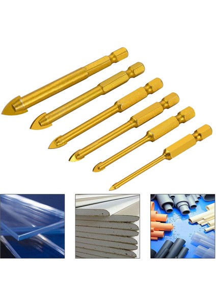 6 Adet Cam Matkap Uçları Seti Kiremit Seramik Delme Seti 3/4/5/6/8/10MM ile 1/4 Inç Hex Shank Porselen Mermer Ayna Için (Yurt Dışından)