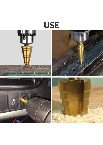 4-20MM Hss Düz Yivli Kademeli Matkap Ucu Ahşap Metal Delik Kesici Çekirdek Matkap Ucu Pagoda Matkap Ucu (Yurt Dışından)